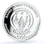 Rwanda 500 francs Trains Railways East African Locomotive proof silver coin 2008