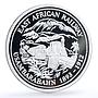 Rwanda 500 francs Trains Railways East African Locomotive proof silver coin 2008