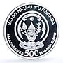 Rwanda 500 francs Trains Railways East African Locomotive proof silver coin 2008