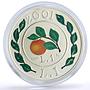 Italy 1 lira 1946 Edition Apple Branch Coat of Arms KM-219 colored Ag coin 2001