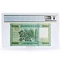 Lebanon 100K livres Red Arabic Overprint Cedar Tree PPQ67 PCGS UNC banknote 2020