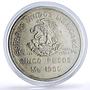 Mexico 5 pesos Opening of Southeastern Railroad Trains Railways silver coin 1950