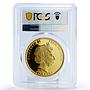 Cook Islands 5 dollars Shades of Nature Bee PR70 PCGS gilded silver coin 2014