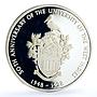 East Caribbean States 10 $ West Indies University Sir Arthur Lewis Ag coin 1998