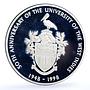 East Caribbean States 10 $ West Indies University Sir Arthur Lewis Ag coin 1998