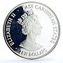East Caribbean States 10 dollars Inaugural Test Match Sri Lanka silver coin 1997