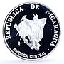 Nicaragua 1 cordoba National Ruben Dario Theater proof silver coin 1994