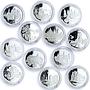 Cook Islands set of 12 coins Architectural Wonders of Ukraine silver coins 2009