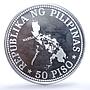 Philippines 50 piso International Meetings I.M.F. in Manila proof Ag coin 1976