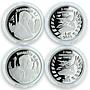 Putin, Lukashenko, Nazarbayev, Set, 4 coins 1 Ruble, 3 Years Customs Union, 2013