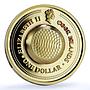 Cook Islands 1 dollar Gemstone Zodiac Signs series Taurus gilded Ag coin 2003