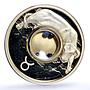 Cook Islands 1 dollar Gemstone Zodiac Signs series Taurus gilded Ag coin 2003