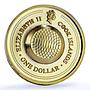 Cook Islands 1 dollar Gemstone Zodiac Signs series Leo gilded silver coin 2003