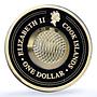 Cook Islands 1 dollar Gemstone Zodiac Signs series Leo gilded silver coin 2003