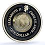 Cook Islands 1 dollar Gemstone Zodiac Signs series Virgo gilded silver coin 2003