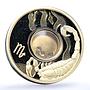 Cook Islands 1 dollar Gemstone Zodiac Signs series Scorpio gilded Ag coin 2003