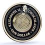 Cook Islands 1 dollar Gemstone Zodiac Signs series Sagittarius gilded coin 2003