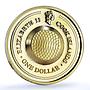 Cook Islands 1 dollar Gemstone Zodiac Signs series Capricorn gilded Ag coin 2003