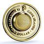 Cook Islands 1 dollar Gemstone Zodiac Signs series Aquarius gilded Ag coin 2003