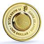 Cook Islands 1 dollar Gemstone Zodiac Signs series Pisces gilded Ag coin 2003