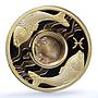Cook Islands 1 dollar Gemstone Zodiac Signs series Pisces gilded Ag coin 2003