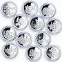 Cook Islands set of 12 coins Architectural Wonders of Ukraine silver coins 2009