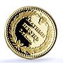 Montenegro 2 talers Golden Perun 1851 Coat of Arms Restrike gold coin 1991