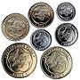 Republic of Tuva, the Russian Federation, set of 7 coins, Local Fauna 2015