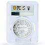 Ukraine 10 hryvnias Red Book Flora Orchid Flower PR69 PCGS silver coin 1999