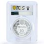 Ukraine 10 hryvnias Lady Slipper Orchid Flower Flora PR68 PCGS silver coin 2016
