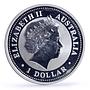 Australia 1 dollar Lunar Calendar I Year of the Rooster gilded silver coin 2005