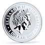 Australia 1 dollar Lunar Calendar I Year of the Tiger gilded silver coin 2010