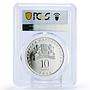Bulgaria 10 leva 150 Years 1st Railway Railroad Train PR69 PCGS silver coin 2016