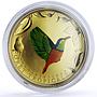 Togo 1000 francs Tropical Wildlife Green Sunbird Fauna colored silver coin 2010