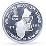 USA Guam 1 dollar Explorer Ferdinand Magellan Ship Clipper silver coin 1974