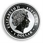 Australia, 1 Dollar, Lunar YEAR OF THE SNAKE Gilded, Silver 1oz, 2001