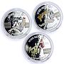 Niue set of 3 coins World War II WWII Nose Art Pin Up colored silver coins 2012