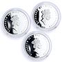 Niue set of 3 coins World War II WWII Nose Art Pin Up colored silver coins 2012