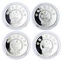 China set of 4 coins Revolutionaries Politics Communist Party silver coins 1993