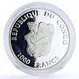 Congo 1000 francs Seafaring Endeavour Ship Clipper James Cook silver coin 2003