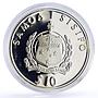 Samoa 10 dollars Explorer Robert Louis Stephenson Ship Clipper silver coin 1994