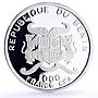 Benin 1000 francs Seafaring Santa Maria Ship Clipper Compass silver coin 2010