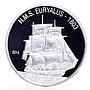 Burkina Faso 1000 francs Seafaring HMS Euryalus Ship Clipper silver coin 2014