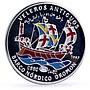 Saharawi 1000 pesetas Seafaring Nordic Drakkar Ship Clipper silver coin 1997