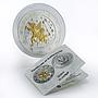 Rwanda 1000 francs Zodiac Gemini Twins silver gilded coin 2009