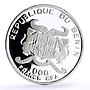 Benin 1000 francs Seafaring Mayflower Ship Clipper Compass silver coin 2010