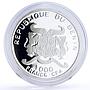 Benin 1000 francs Seafaring Mayflower Ship Clipper Compass silver coin 2010