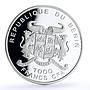 Benin 1000 francs Seafaring Sorlandet Ship Clipper proof silver coin 2006