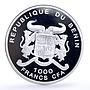 Benin 1000 francs Seafaring Sorlandet Ship Clipper proof silver coin 2006