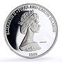 Turks and Caicos Islands 20 crowns Columbus Discover Nina Ship silver coin 1989